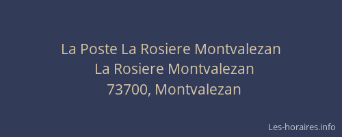 La Poste La Rosiere Montvalezan