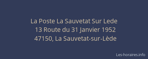 La Poste La Sauvetat Sur Lede