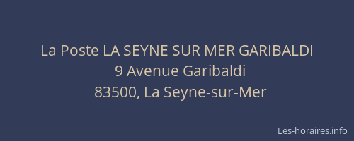 La Poste LA SEYNE SUR MER GARIBALDI