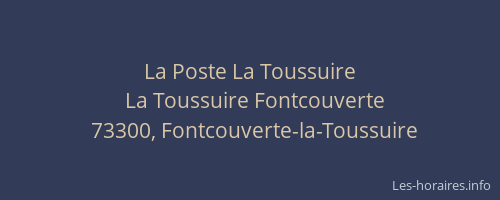 La Poste La Toussuire