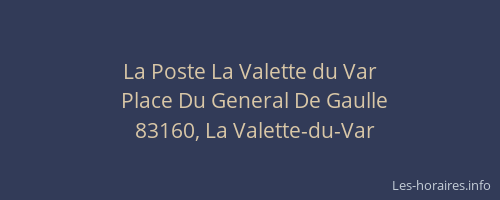 La Poste La Valette du Var