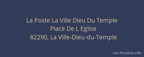 La Poste La Ville Dieu Du Temple