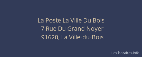 La Poste La Ville Du Bois