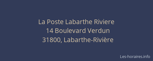 La Poste Labarthe Riviere