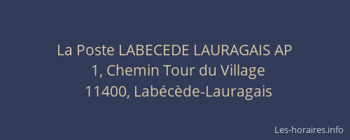 La Poste LABECEDE LAURAGAIS AP