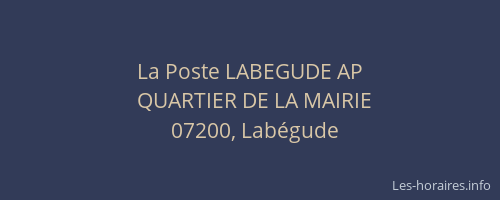 La Poste LABEGUDE AP