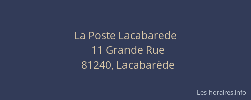 La Poste Lacabarede