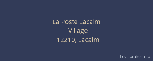 La Poste Lacalm