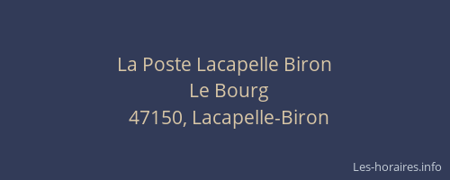 La Poste Lacapelle Biron