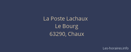La Poste Lachaux