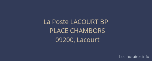 La Poste LACOURT BP