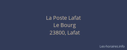 La Poste Lafat
