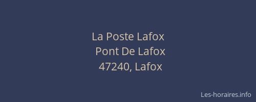La Poste Lafox