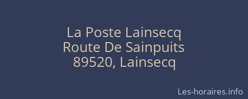La Poste Lainsecq