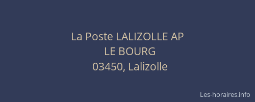 La Poste LALIZOLLE AP