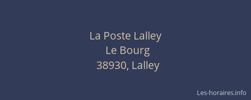 La Poste Lalley