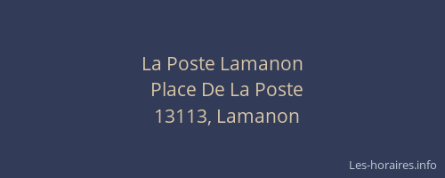 La Poste Lamanon