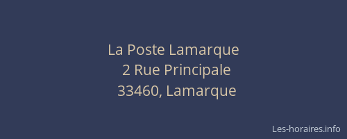 La Poste Lamarque