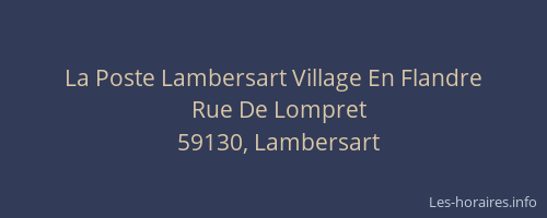La Poste Lambersart Village En Flandre