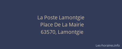 La Poste Lamontgie