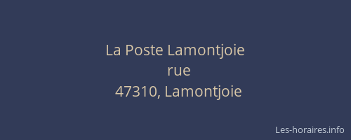 La Poste Lamontjoie