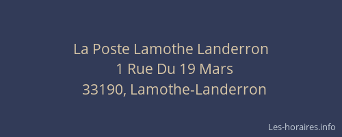 La Poste Lamothe Landerron