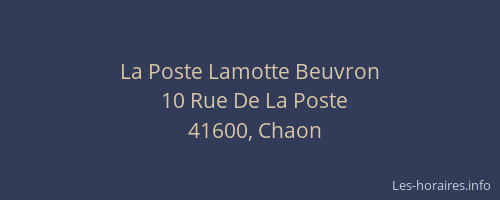 La Poste Lamotte Beuvron