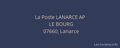 La Poste LANARCE AP