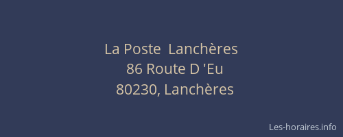 La Poste  Lanch&egrave;res