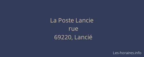 La Poste Lancie