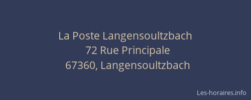 La Poste Langensoultzbach