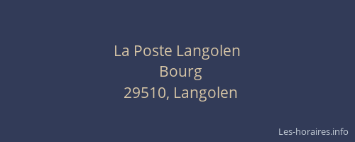 La Poste Langolen