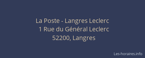 La Poste - Langres Leclerc