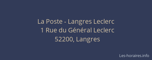La Poste - Langres Leclerc
