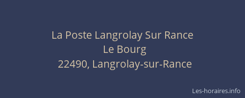 La Poste Langrolay Sur Rance