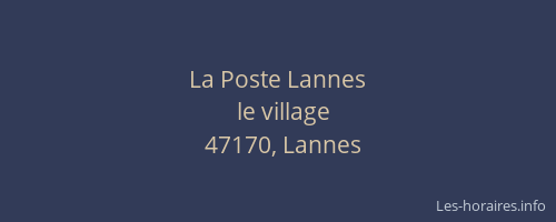 La Poste Lannes