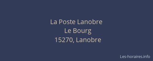 La Poste Lanobre