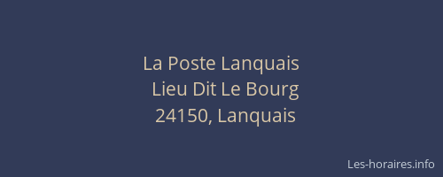 La Poste Lanquais