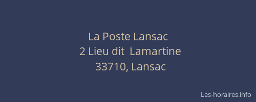 La Poste Lansac