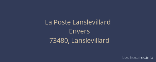 La Poste Lanslevillard