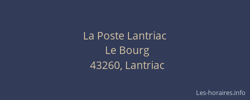 La Poste Lantriac