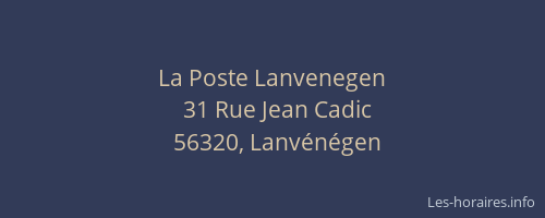La Poste Lanvenegen