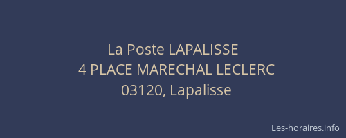La Poste LAPALISSE