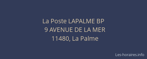 La Poste LAPALME BP