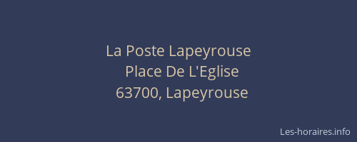 La Poste Lapeyrouse