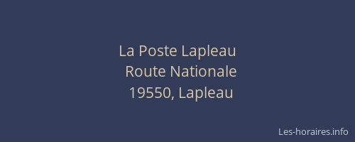 La Poste Lapleau