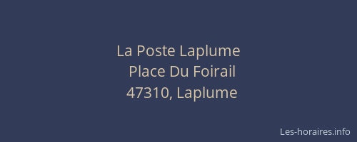 La Poste Laplume