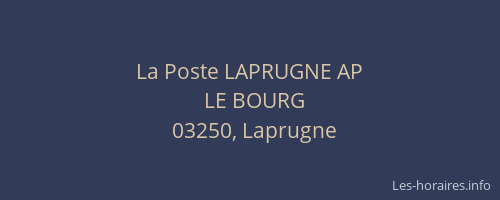 La Poste LAPRUGNE AP