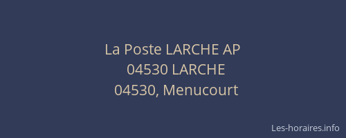La Poste LARCHE AP