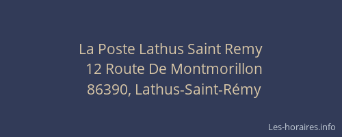 La Poste Lathus Saint Remy